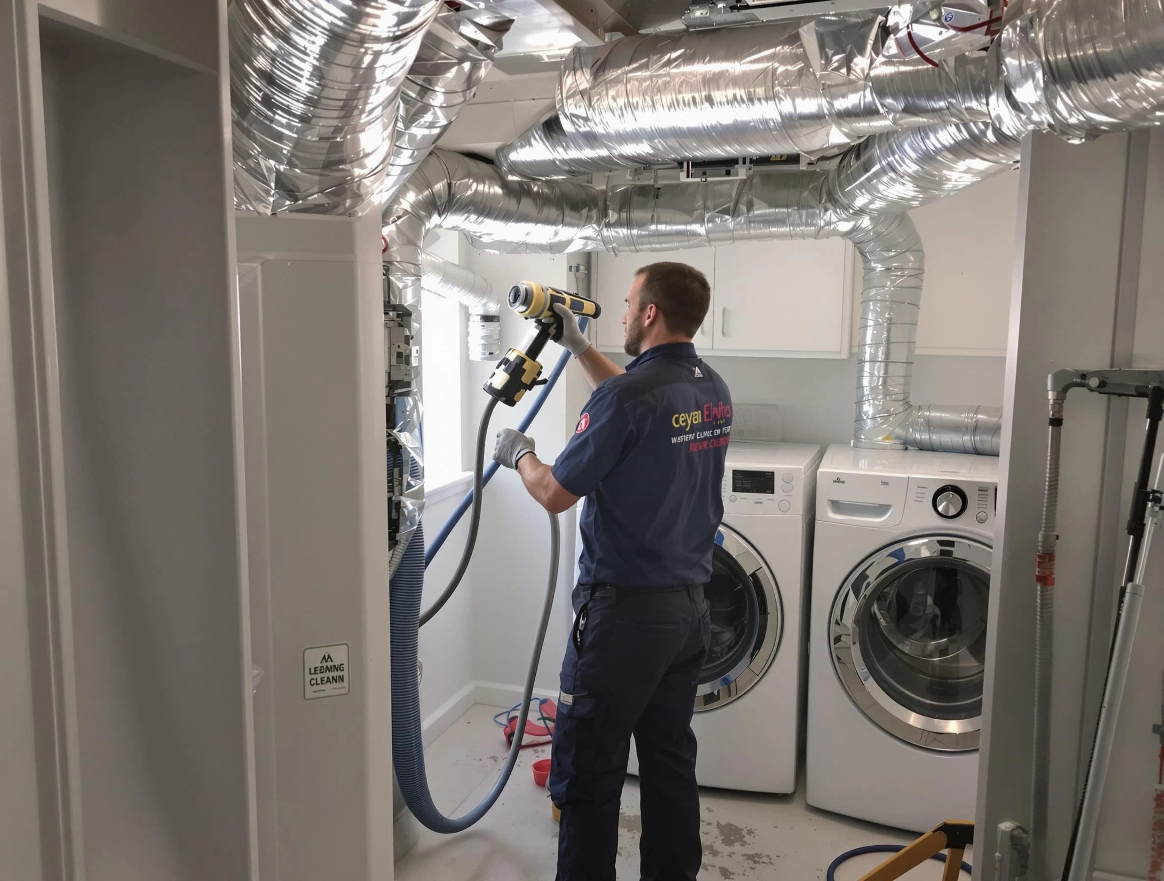 Springville Dryer Vent Cleaning specialist using advanced equipment for thorough duct cleaning in Springville