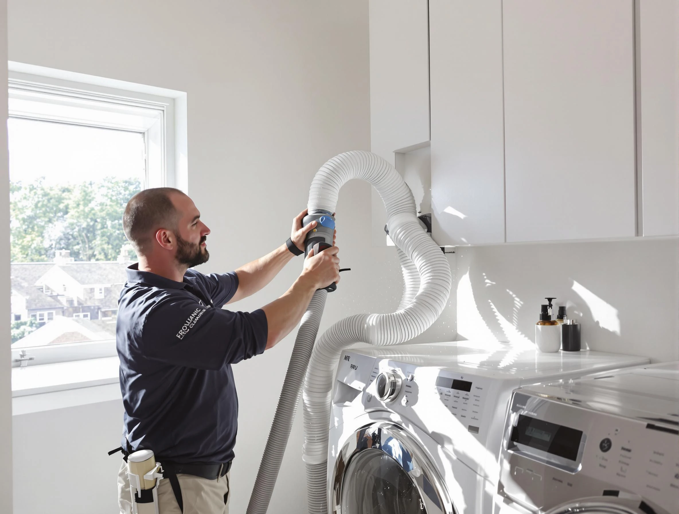 Certified Springville Dryer Vent Cleaning technician performing dryer vent cleaning in Springville